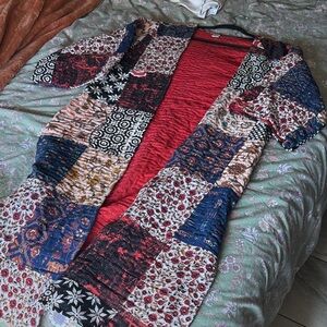 Colorful Patchwork Kimono Kantha Jacket Duster